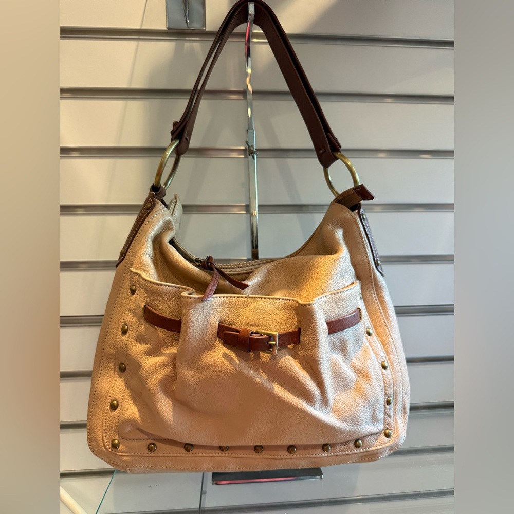 Aqua Madonna New Elegant Tan Leather Shoulder Bag